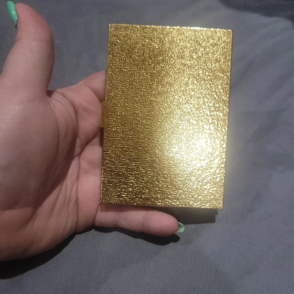 Vintage Art Deco Gold Tone Cigarette Case Holder Keeper CTP